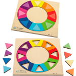 rompecabezas triangulos de colores para geriatricos y centros de día para mayores