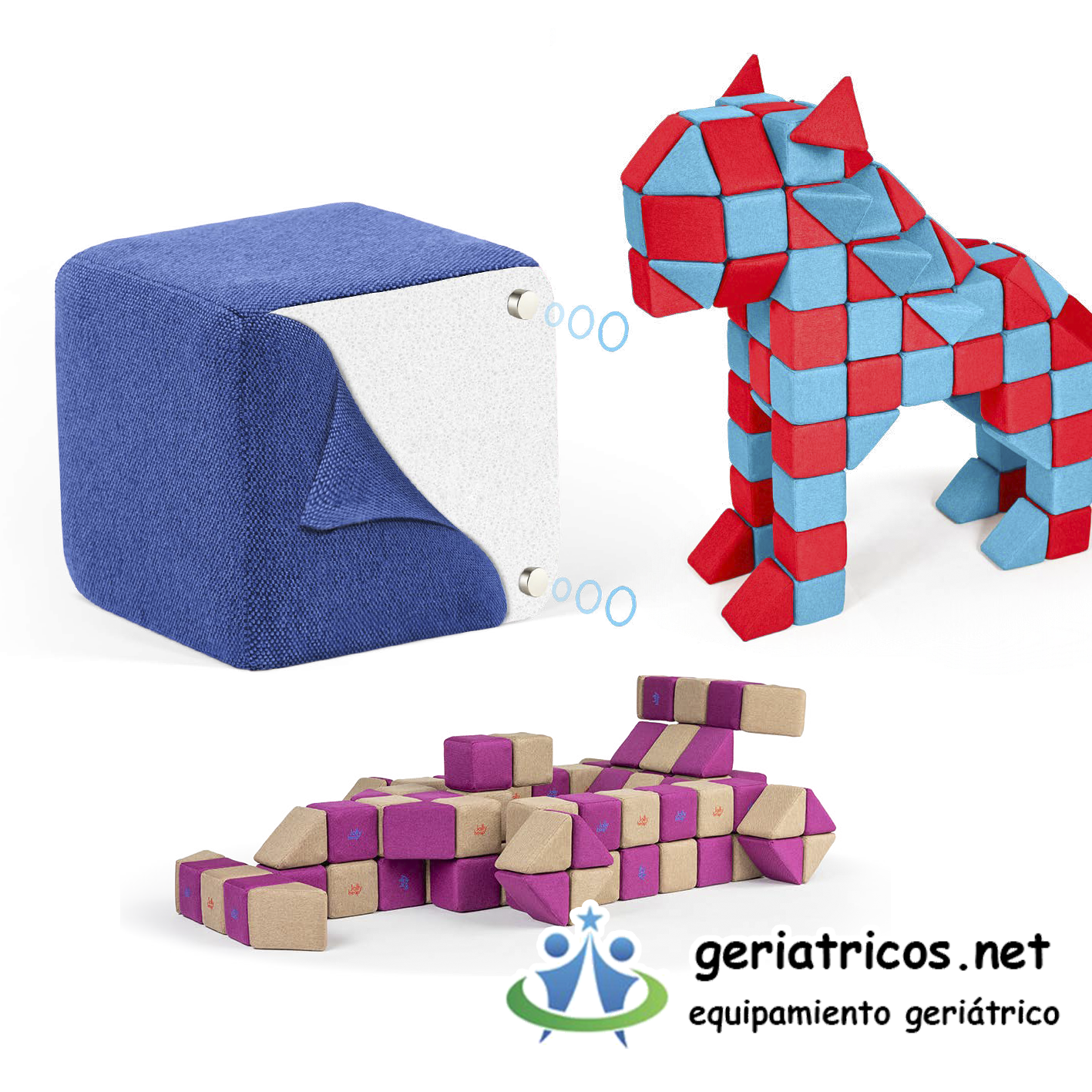 cubo de construcción de tela para geriátricos