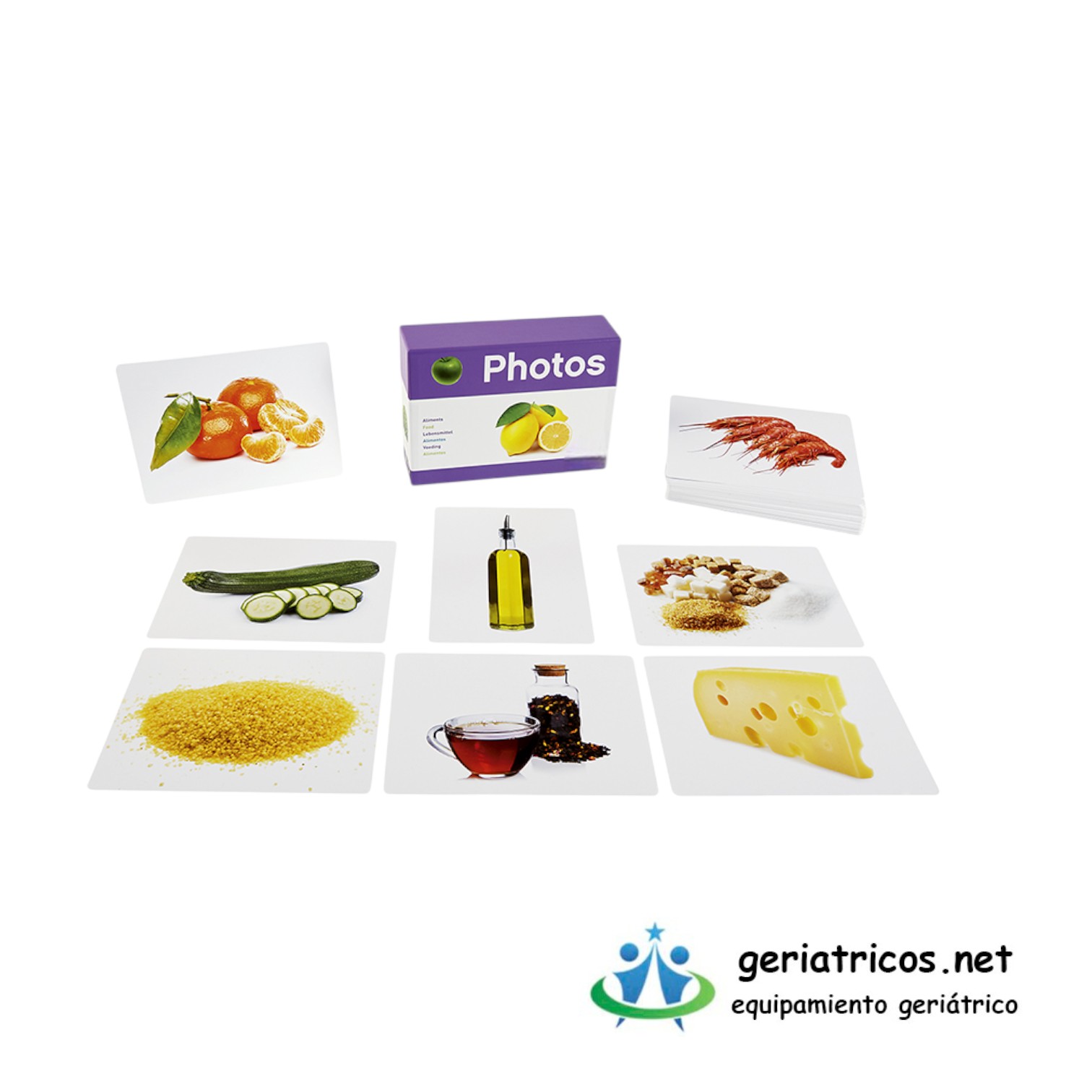 Foto libro Alimentos. Juego educativo de estimulación cognitiva